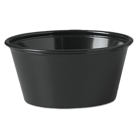 DART Plastic Souffle Portion Cups, 3 1/4 oz., Black, PK2500 P325BLK